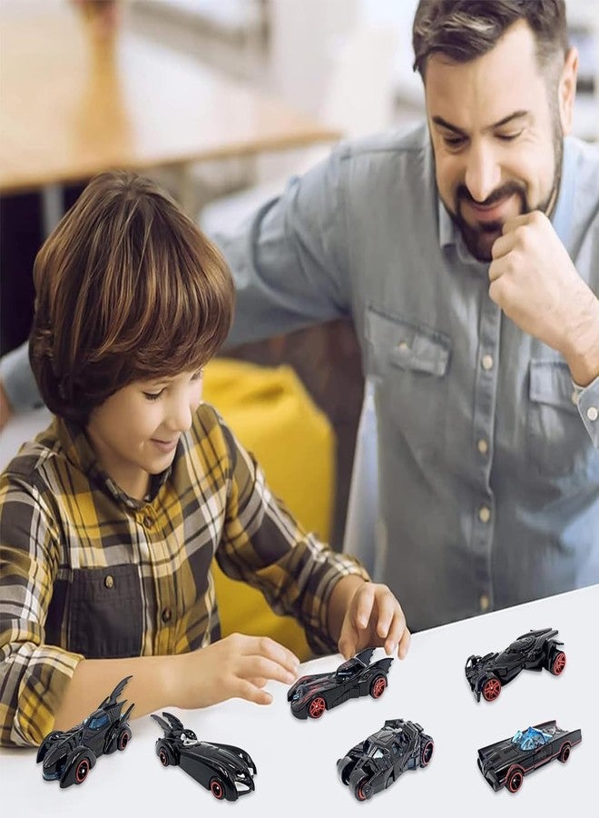 سكاي تيك مجموعة سيارات سكاي تك® السوداء الصغيرة المصنوعة من المعدن المصبوب، مكونة من 6 قطع، لعبة سيارات عالية السرعة بعجلات حرة، غير قابلة للكسر، مناسبة للأطفال، سيارة سباق صغيرة لمغامرات لعب مثيرة، سيارة مستوحاة من الأفلام - Image 4